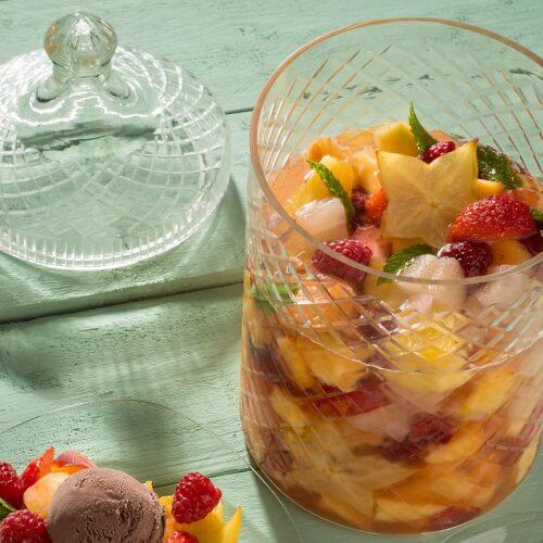 Limetten-Rumtopf mit Schokoladeneis